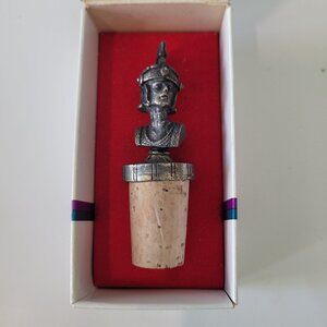 Vintage Knight Warrior Wine Stopper Gray
